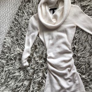 Cream Bcbgmaxazria sweater dress.